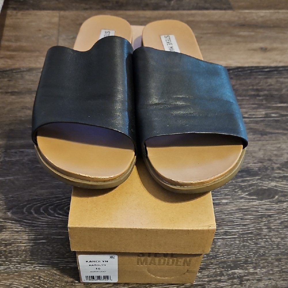 Steve Madden Black Women's Slide Sandals